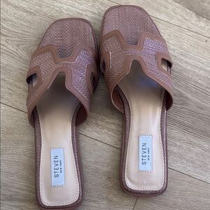 Steven New York Women's Tan Slide Sandals